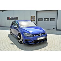 Накладка сплиттер на передний бампер Вар4 на Volkswagen Golf VII R рестайл